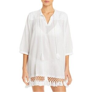 ROLLER RABBIT Ola Do Brazil Serafina Lightweight Tunic In White Medium Coverup